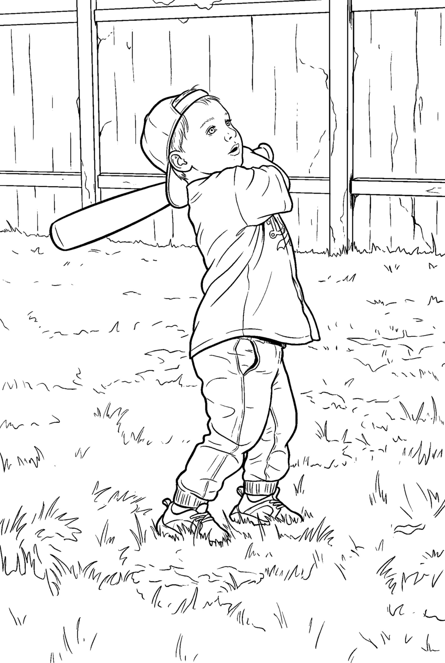 Baseball toddler coloring page
